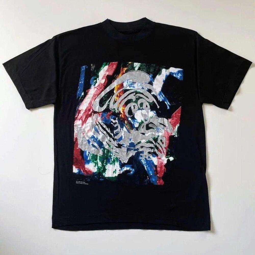 Black Graphic Tee With A Unique, Abstract  Clothing